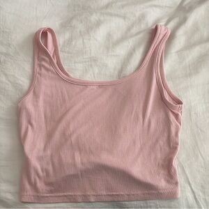 SHEIN Pink Ribbed Tank Top